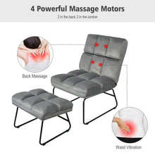 Load image into Gallery viewer, Gymax Electric Massage Chair Vibrating Velvet Sofa w/Ottoman and Remote Control Gray