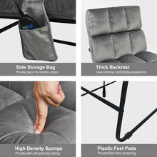 Load image into Gallery viewer, Gymax Electric Massage Chair Vibrating Velvet Sofa w/Ottoman and Remote Control Gray