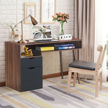 Load image into Gallery viewer, Gymax Computer Desk PC Writing Table Study Workstation Drawer & Cabinet With Wood Legs