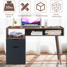 Load image into Gallery viewer, Gymax Computer Desk PC Writing Table Study Workstation Drawer & Cabinet With Wood Legs