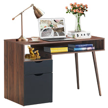 Load image into Gallery viewer, Gymax Computer Desk PC Writing Table Study Workstation Drawer & Cabinet With Wood Legs