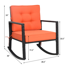 Load image into Gallery viewer, Gymax Outdoor Wicker Rocking Chair Patio Lawn Rattan Single Chair Glider w/ Cushion