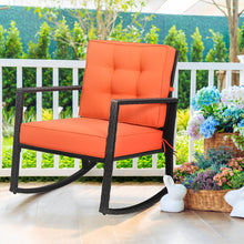 Load image into Gallery viewer, Gymax Outdoor Wicker Rocking Chair Patio Lawn Rattan Single Chair Glider w/ Cushion