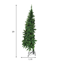 Load image into Gallery viewer, Gymax 5ft LED Pre-lit Half Christmas Tree PVC Artificial Tree w/ 8 Flash Modes 250 Lights