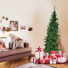 Load image into Gallery viewer, Gymax 5ft LED Pre-lit Half Christmas Tree PVC Artificial Tree w/ 8 Flash Modes 250 Lights