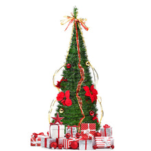 Load image into Gallery viewer, Gymax 4' Christmas Spruce Pre-lit Poinsettia Tree Decorated Pop-Up Artificial Christmas Tree