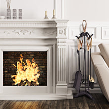 Load image into Gallery viewer, Gymax 5 PCS Hearth Tool Fireplace Set Fire Tools Set Black Brass Home