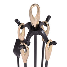Load image into Gallery viewer, Gymax 5 PCS Hearth Tool Fireplace Set Fire Tools Set Black Brass Home