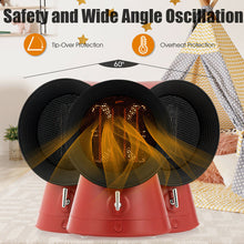 Load image into Gallery viewer, Gymax 1500W Portable PTC Ceramic Space Heater Mini Electric Desktop Heating Fan Red