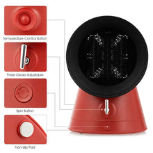 Load image into Gallery viewer, Gymax 1500W Portable PTC Ceramic Space Heater Mini Electric Desktop Heating Fan Red