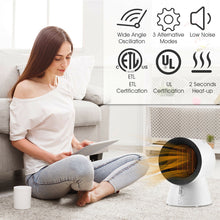 Load image into Gallery viewer, Gymax 1500W Portable PTC Ceramic Space Heater Mini Electric Desktop Heating Fan White
