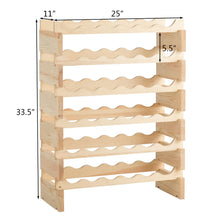 Load image into Gallery viewer, Gymax 36 Bottle Modular Wine Rack 6 Tier Stackable Wooden Display Shelves Wobble-Free