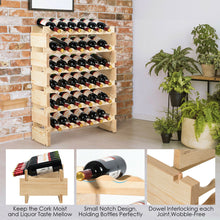 Load image into Gallery viewer, Gymax 36 Bottle Modular Wine Rack 6 Tier Stackable Wooden Display Shelves Wobble-Free