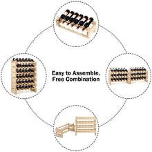 Load image into Gallery viewer, Gymax 36 Bottle Modular Wine Rack 6 Tier Stackable Wooden Display Shelves Wobble-Free