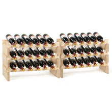 Load image into Gallery viewer, Gymax 36 Bottle Modular Wine Rack 6 Tier Stackable Wooden Display Shelves Wobble-Free