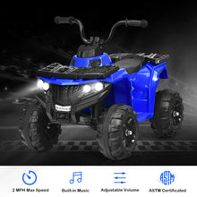Load image into Gallery viewer, Gymax 6V Battery Powered Kids Ride On ATV 4-Wheeler Quad w/ MP3 & LED Headlight Blue
