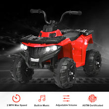 Load image into Gallery viewer, Gymax 6V Battery Powered Kids Ride On ATV 4-Wheeler Quad w/ MP3 & LED Headlight Red