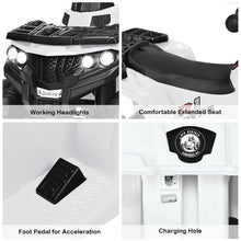 Load image into Gallery viewer, Gymax 6V Battery Powered Kids Ride On ATV 4-Wheeler Quad w/ MP3 & LED Headlight White