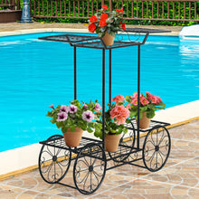 Load image into Gallery viewer, Gymax 6-Tier Garden Cart Stand Flower Rack Display Decor Flower Pot Plant Holder