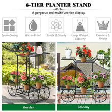 Load image into Gallery viewer, Gymax 6-Tier Garden Cart Stand Flower Rack Display Decor Flower Pot Plant Holder