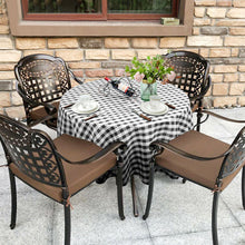 Load image into Gallery viewer, Gymax 2Pcs Black&White Gingham Checkered Tablecloth 90'' Polyester Linen Wedding Party