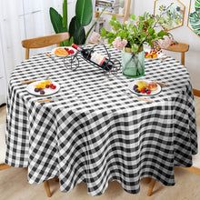 Load image into Gallery viewer, Gymax 2Pcs Black&White Gingham Checkered Tablecloth 90'' Polyester Linen Wedding Party