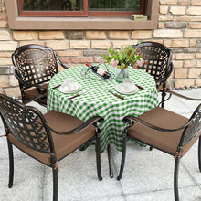 Load image into Gallery viewer, Gymax 2Pcs Green&White Gingham Checkered Tablecloth 90'' Polyester Linen Wedding Party