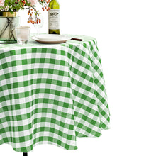 Load image into Gallery viewer, Gymax 2Pcs Green&White Gingham Checkered Tablecloth 90'' Polyester Linen Wedding Party