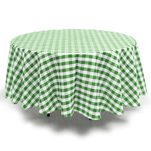 Load image into Gallery viewer, Gymax 2Pcs Green&White Gingham Checkered Tablecloth 90'' Polyester Linen Wedding Party