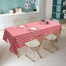 Load image into Gallery viewer, Gymax 10Pcs 60''x126'' Rectangular Polyester Tablecloth Red & White Checker Party