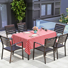 Load image into Gallery viewer, Gymax 10Pcs 60''x126'' Rectangular Polyester Tablecloth Red & White Checker Party