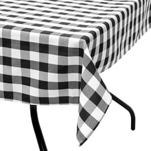 Load image into Gallery viewer, Gymax 10Pcs 52''x52'' Square Polyester Plaid Tablecloth Black & White Checker Dinner