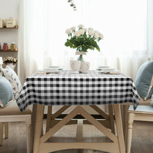 Load image into Gallery viewer, Gymax 10Pcs 52''x52'' Square Polyester Plaid Tablecloth Black & White Checker Dinner