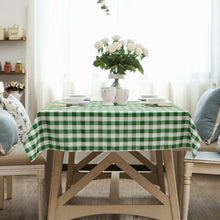 Load image into Gallery viewer, Gymax 10Pcs 52''x52'' Square Polyester Plaid Tablecloth Green & White Checker Dinner