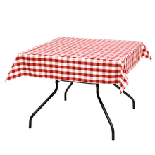 Load image into Gallery viewer, Gymax 10Pcs 52''x52'' Square Polyester Plaid Tablecloth Red & White Checker Dinner