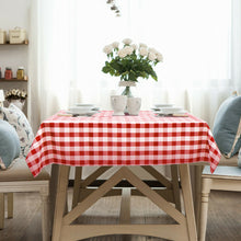 Load image into Gallery viewer, Gymax 10Pcs 52''x52'' Square Polyester Plaid Tablecloth Red & White Checker Dinner