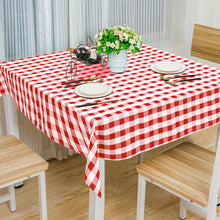 Load image into Gallery viewer, Gymax 10Pcs 52''x52'' Square Polyester Plaid Tablecloth Red & White Checker Dinner