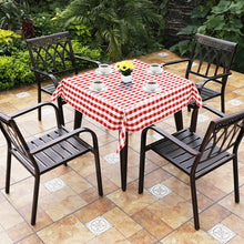 Load image into Gallery viewer, Gymax 10Pcs 52''x52'' Square Polyester Plaid Tablecloth Red & White Checker Dinner