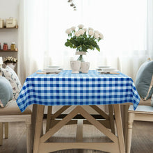 Load image into Gallery viewer, Gymax 10Pcs 52''x52'' Square Polyester Plaid Tablecloth Blue & White Checker Dinner