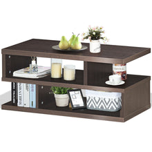 Load image into Gallery viewer, Gymax Rectangular Coffee Table Accent Cocktail Table w/ Open Shelves