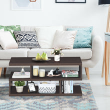 Load image into Gallery viewer, Gymax Rectangular Coffee Table Accent Cocktail Table w/ Open Shelves