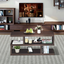 Load image into Gallery viewer, Gymax Rectangular Coffee Table Accent Cocktail Table w/ Open Shelves