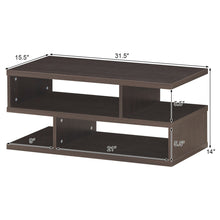 Load image into Gallery viewer, Gymax Rectangular Coffee Table Accent Cocktail Table w/ Open Shelves