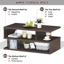 Load image into Gallery viewer, Gymax Rectangular Coffee Table Accent Cocktail Table w/ Open Shelves