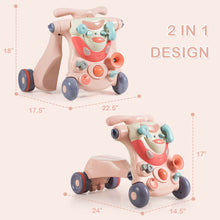 Load image into Gallery viewer, Gymax 2-in-1 Baby Sit-to-Stand Walker Kids Activity Center Pink Home