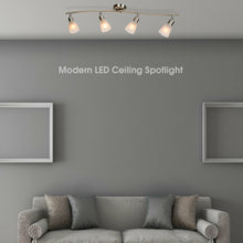 Load image into Gallery viewer, Gymax Rotatable 4-Light Track Light Glass Shade Chandelier Spotlight