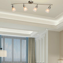 Load image into Gallery viewer, Gymax Rotatable 4-Light Track Light Glass Shade Chandelier Spotlight