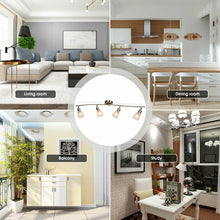 Load image into Gallery viewer, Gymax Rotatable 4-Light Track Light Glass Shade Chandelier Spotlight