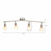 Load image into Gallery viewer, Gymax Rotatable 4-Light Track Light Glass Shade Chandelier Spotlight