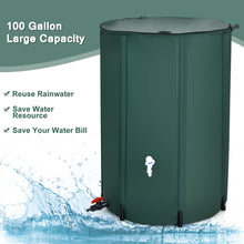 Load image into Gallery viewer, Gymax 100 Gallon Portable Rain Barrel Water Collector CollapsibleTank w /Spigot Filter